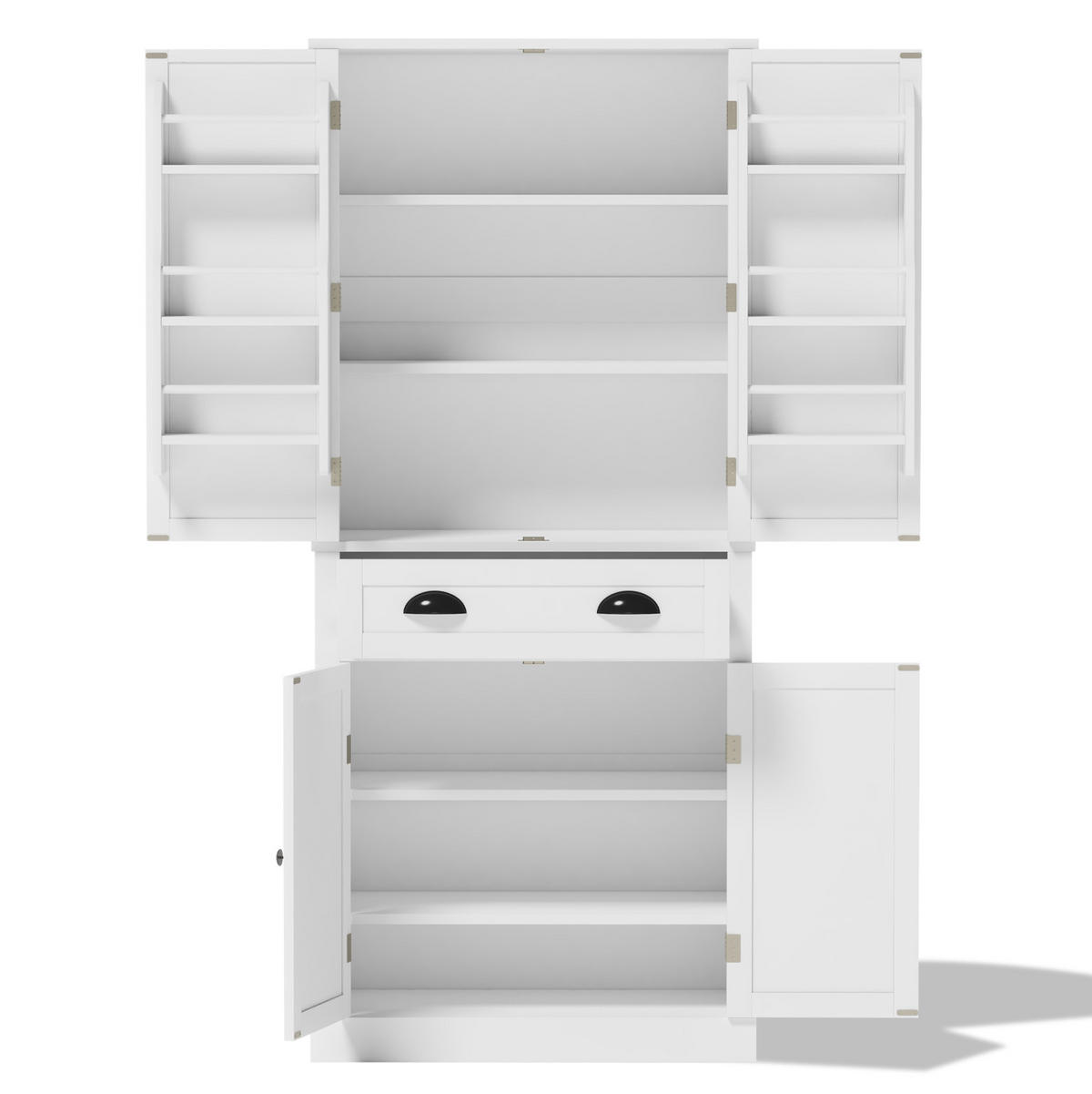 OSTAVA ormarić, 80/40/182 cm, MDF bijela, s 4 vrata i 1 ladicom - bijela, drvni materijal (80/182/40cm) - BEAOK