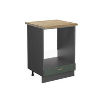 HERDUMBAUSCHRANK Fame-Line Grün-Gold Landhaus 60 cm, AP Eiche - Anthrazit/Grün, Holzwerkstoff (60/82/60cm) - Vicco