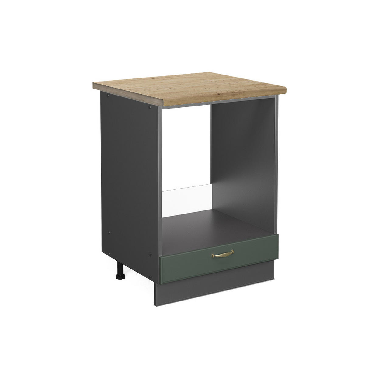 HERDUMBAUSCHRANK Fame-Line Grün-Gold Landhaus 60 cm, AP Eiche - Anthrazit/Grün, Holzwerkstoff (60/82/60cm) - Vicco