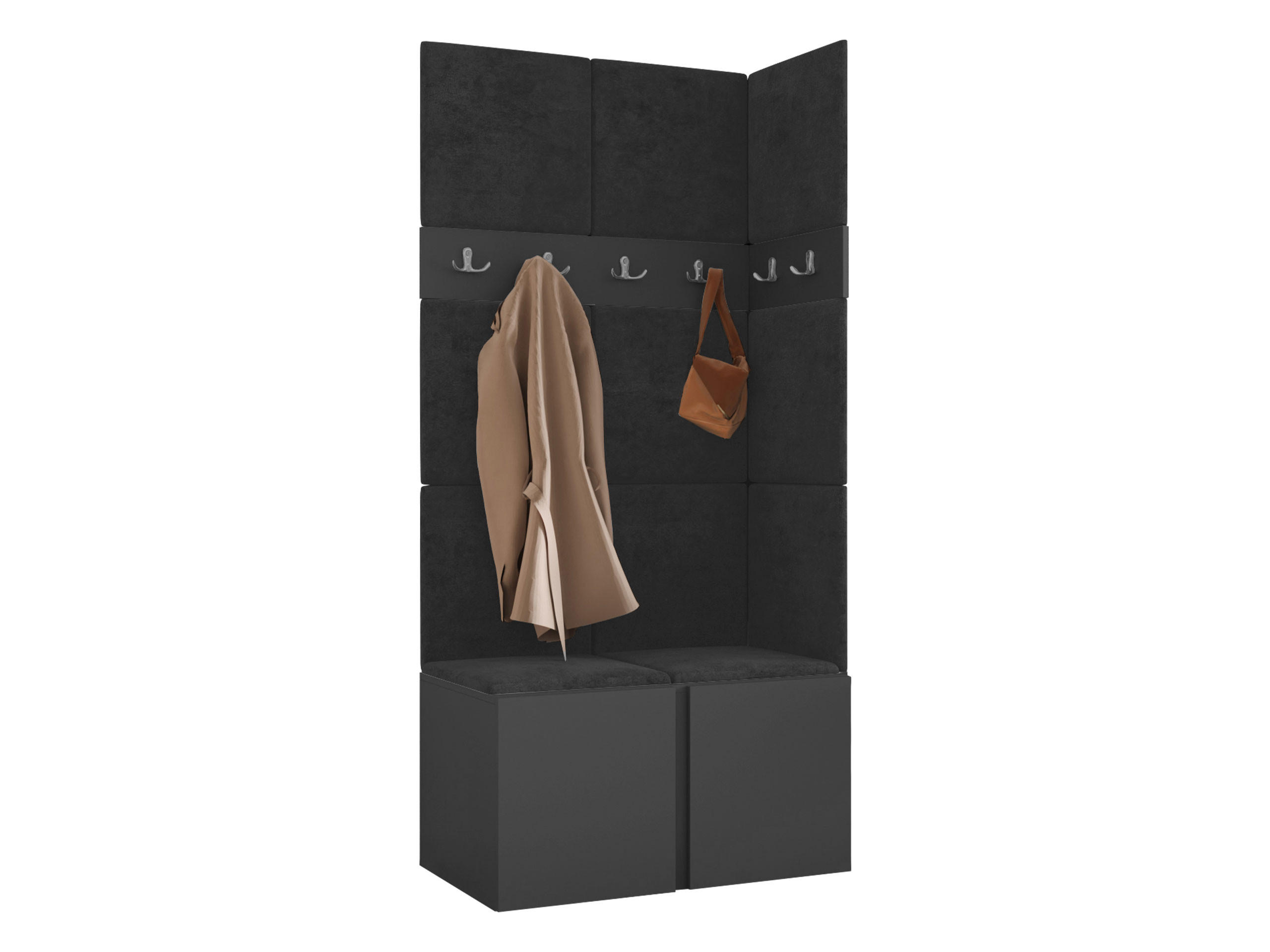 Mirjan24 Garderoben-Set Graphit, Anthrazit 84x186x46 cm