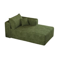 RÉCAMIERE DE-34736 linke Chaiselongue mit Corduroy Grün - Grün, Textil (90/58/151cm) - ComfortXL