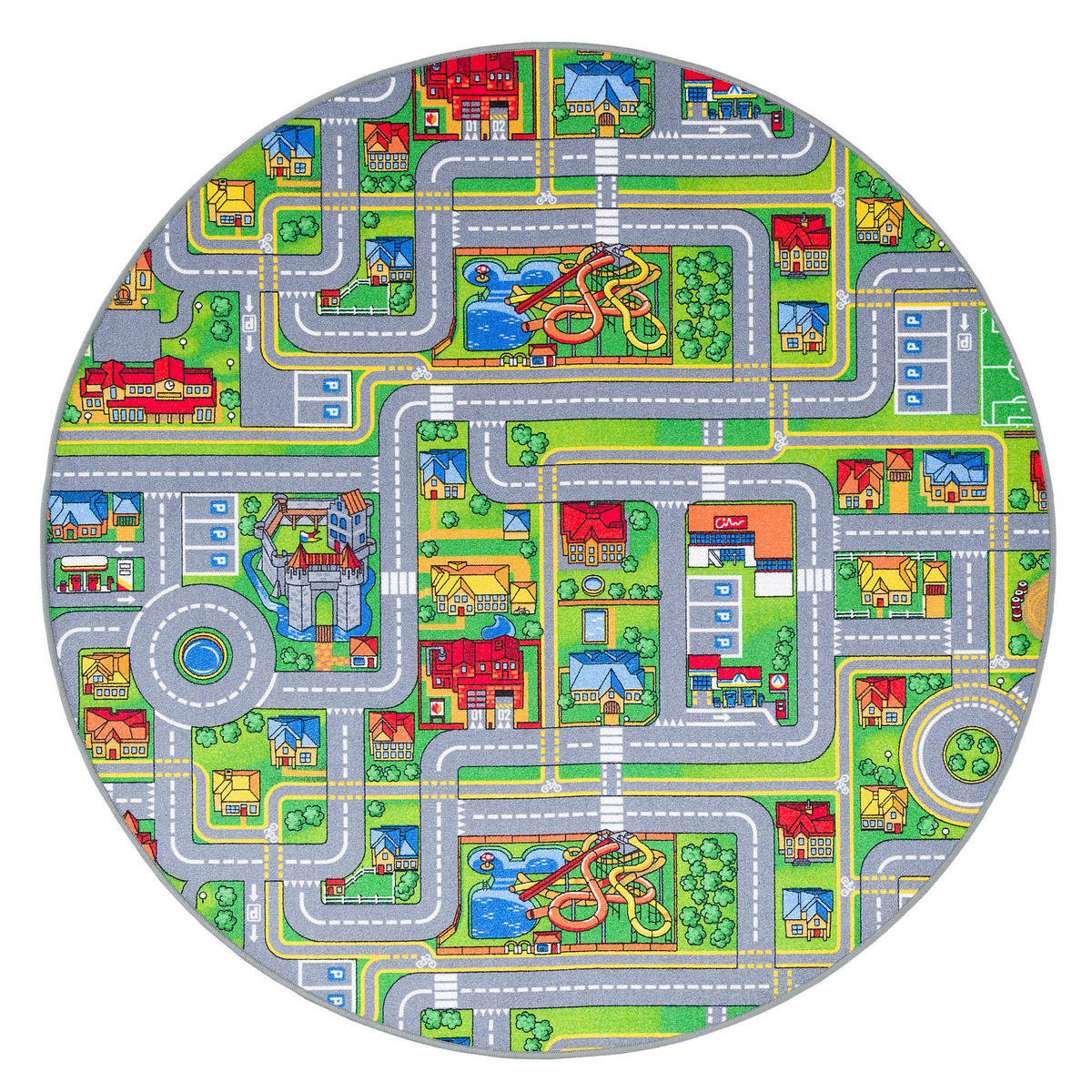 KINDER SPIEL TEPPICH ABENTEUERLAND BUNT RUND - Multicolor, Textil (200/200cm) - Snapstyle