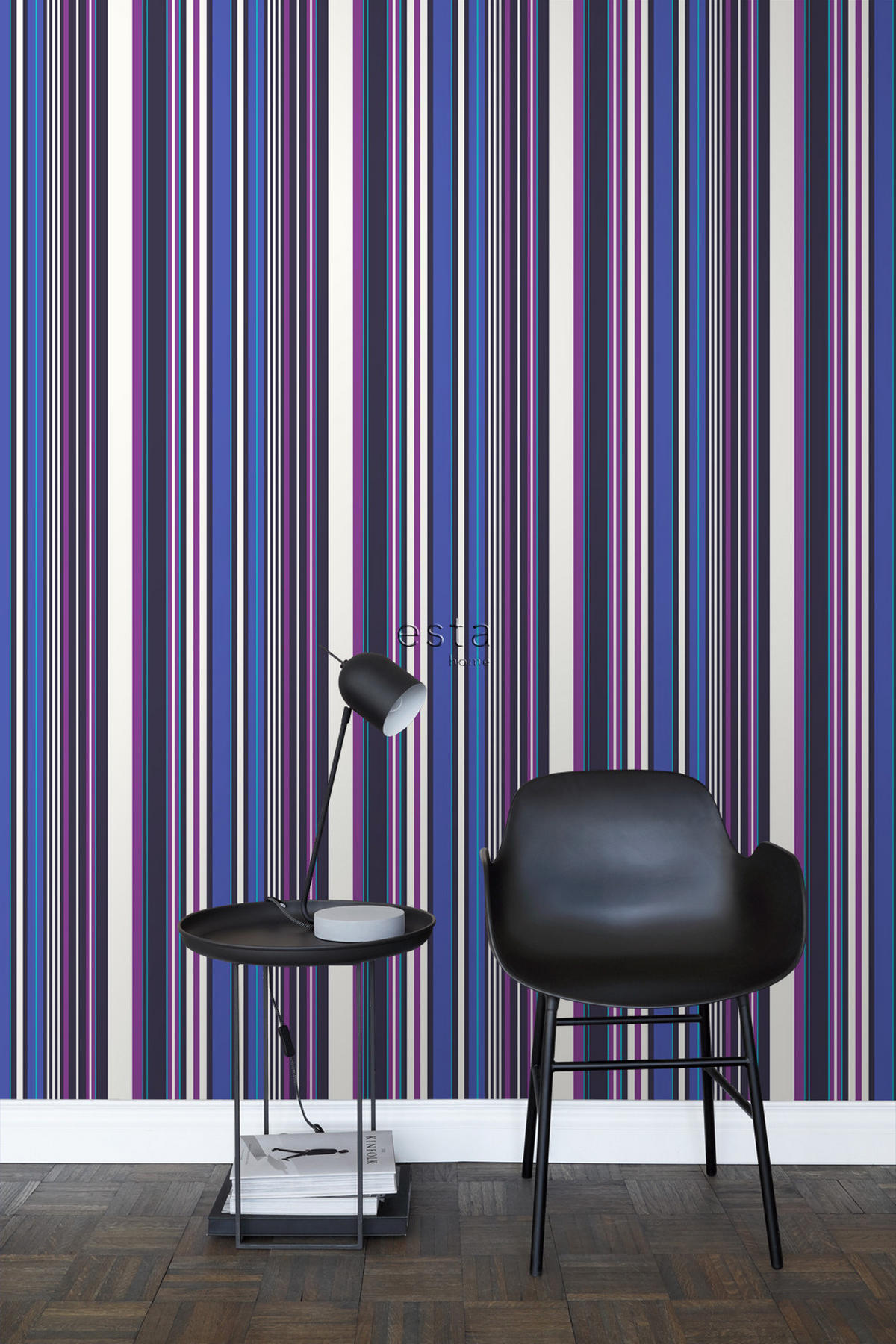 TAPETE Streifen 53 cm x 10.05 m - Blau, Papier (53/1000cm) - ESTAhome
