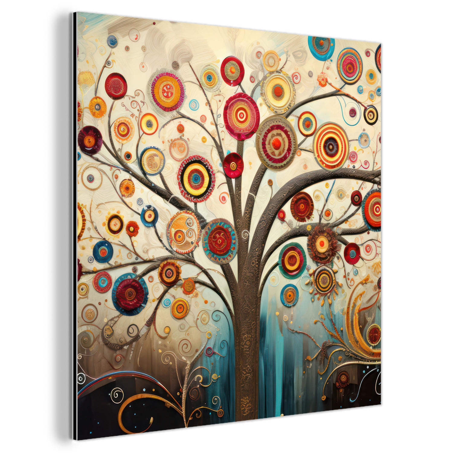 METALLBILD Baum - Baum des Lebens - Farbe 20x20 cm - Braun, Metall (20/20cm) - MuchoWow