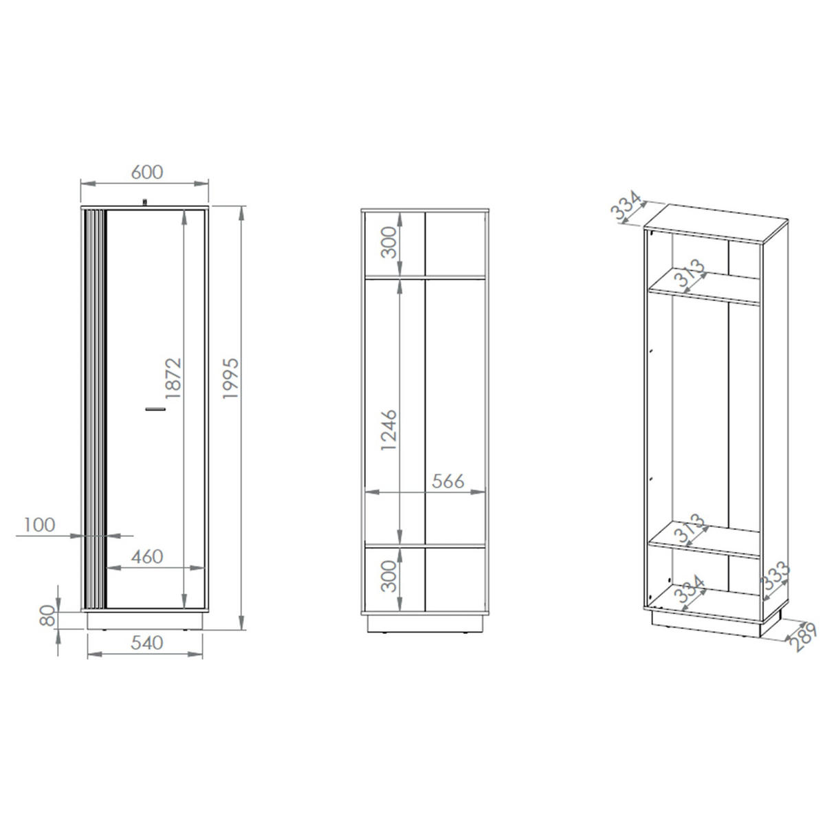 KLEIDERSCHRANK Vasco Eiche 60 cm - Eichefarben, Holzwerkstoff (60/199.5/33.4cm) - Homebook