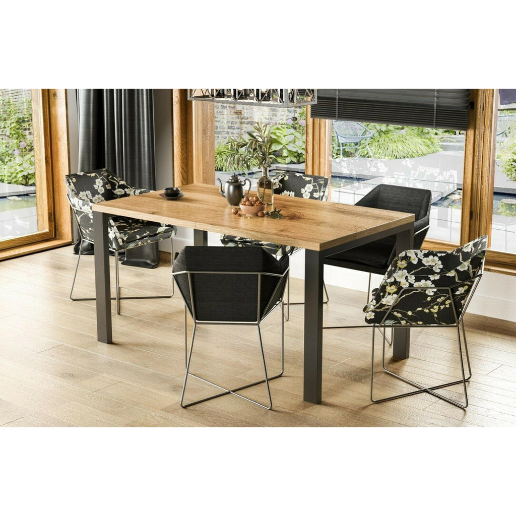 Thumbnail - Endo-Moebel Esstisch, Eiche Wotan, Holzwerkstoff, Rechteckig,Rechteckig, 80x76x80 cm, Esszimmer, Tische, Esstische