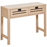 KONSOLENTISCH heller Holzfarbton 2 Schubladen Randa - Hellbraun, Holzwerkstoff (35/100/75cm) - Beliani