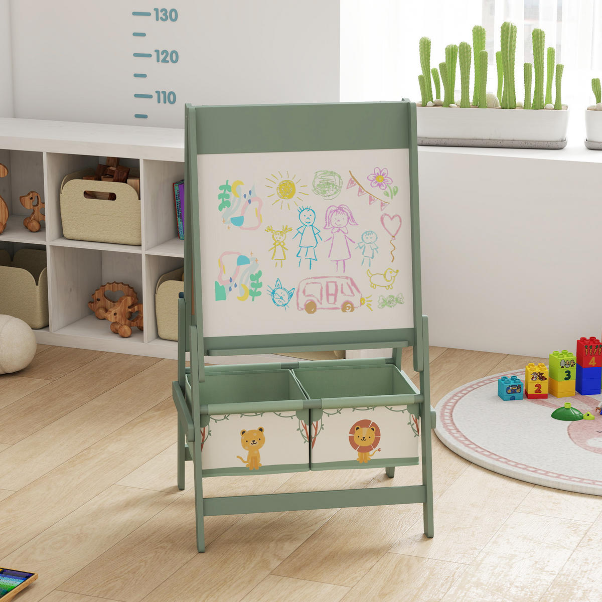 MALTAFEL DE-18200 3-in-1 mit Papierrolle Grün - Grün, Holzwerkstoff (46/94/54cm) - ComfortXL