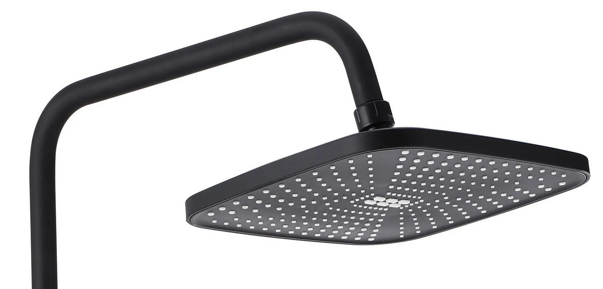 DUSCHGARNITUR Rea Storm Black Matt - Schwarz, Metall (30/144/45cm) - REA