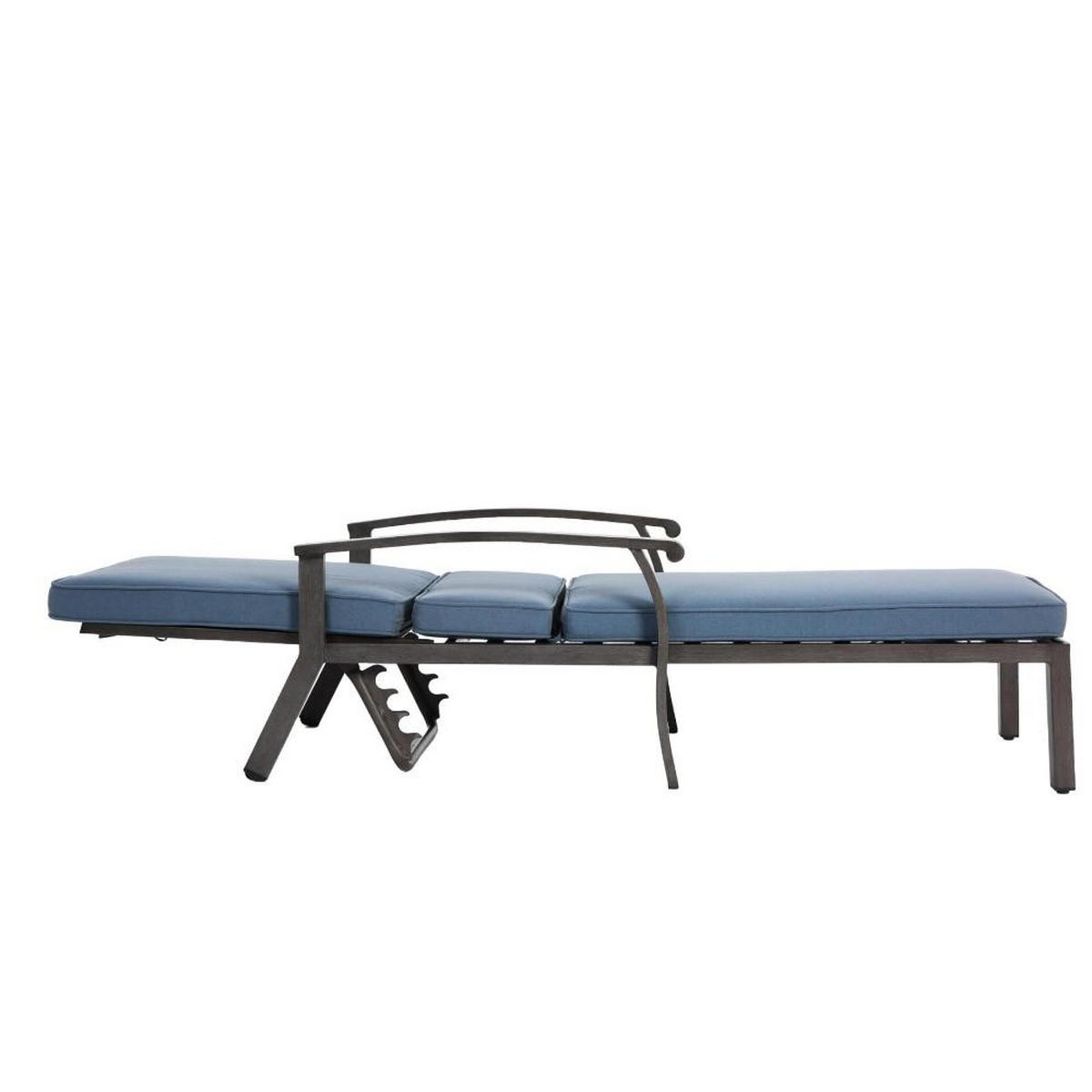 GARTENLIEGE Sonnenliege,5-Fach höhenverstellbare Rückenlehne,Blau - Blau, Metall (58/100/204cm) - LVHOM