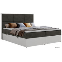 KONTINENTÁLNÍ POSTEL DELVIT 140/200 - Tmavě šedá Samet - Topper Visco - H4 - černá/tmavě šedá, textil/plast (140/200cm) - MKS