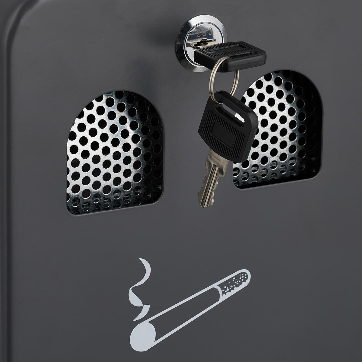 ASKFAT antracit väggmonterat låsbart metall 20 cm - Antracit, Metall (16cm) - Relaxdays