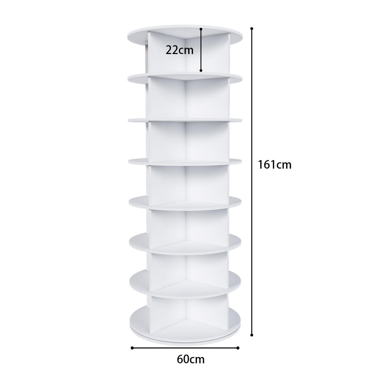 BOTNÍK, 60/60/161 cm, PVC bílý, otočný 360° se 7 úrovněmi - bílá, plast (60/161/60cm) - BEAOK