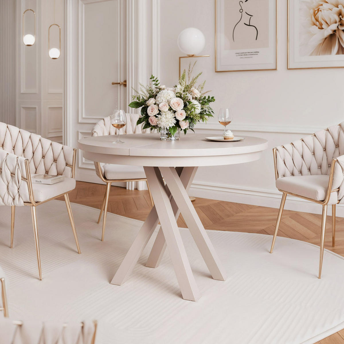AUSZIEHTISCH LORIEN 100/140/75 cm Kaschmir - Kaschmir, Holzwerkstoff/Metall (100/100/75cm) - Idohome