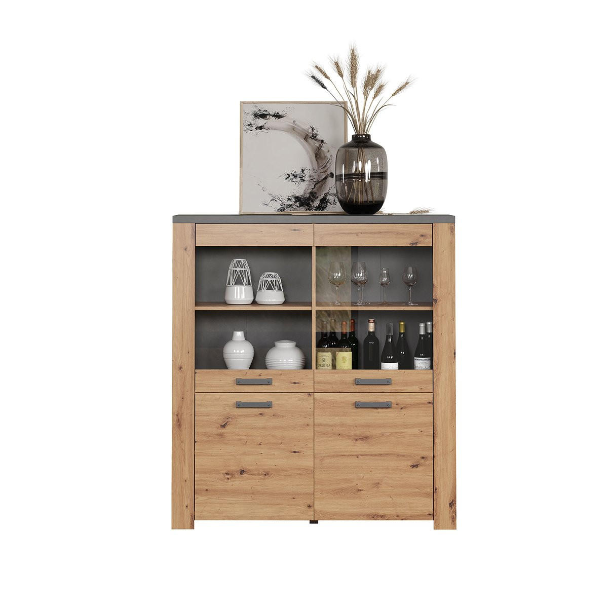 HIGHBOARD Follow Eiche Dekor - Eichefarben, Holzwerkstoff (127/127/139cm) - Trendteam