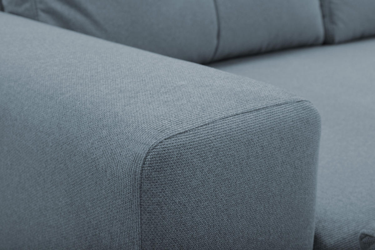ECKSOFA AVRA L-förmig, mit Stauraumbehälter-in RINO-Stoff, Komfort & Eleganz, lose Rückenkissen, freistehend, LINKS 165x251x85 cm Blue - Blau, Holz/Textil (165/251cm) - DomoHome
