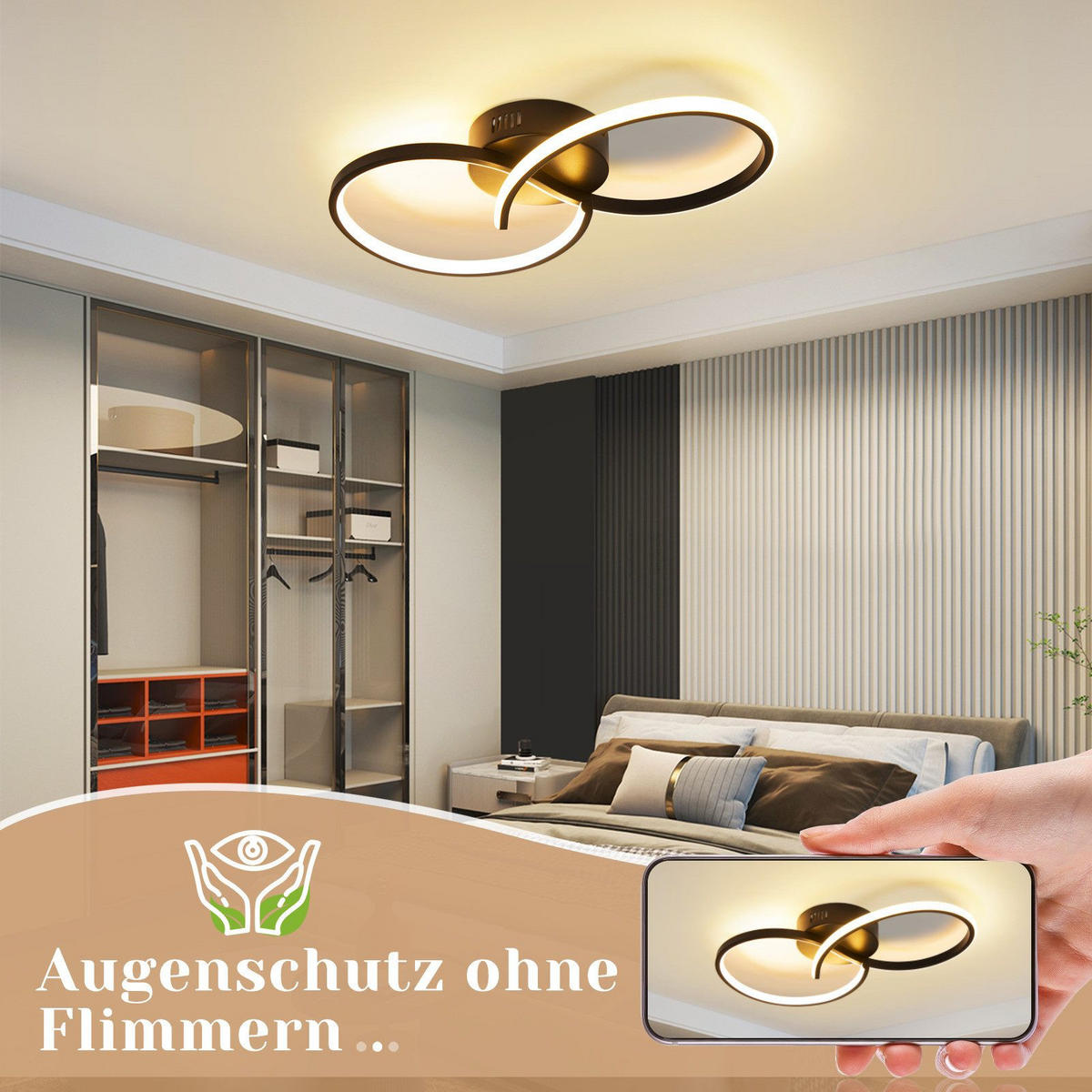 LED-DECKENLEUCHTE Zwickau 40/20.5/10 cm - Schwarz, Metall (40/20.5/10cm) - Nettlife
