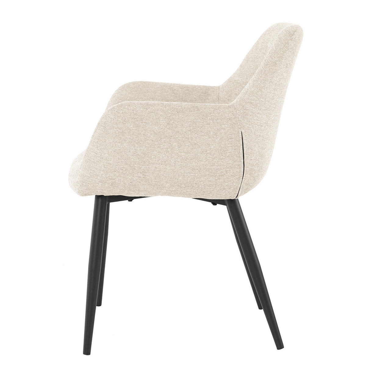 ARMLEHNENSTUHL - Webstoff / Eisen, 2er-Set - Beige, Textil (57/86/62cm) - home24