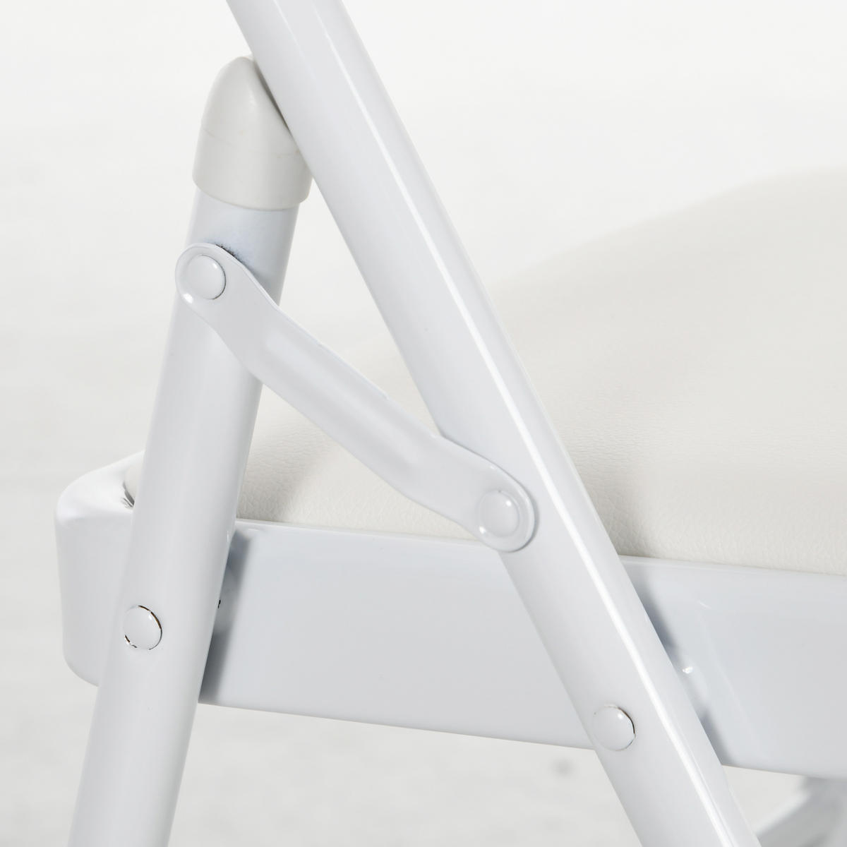 KLAPPSTUHL 4er-Set Weiß 46.0/45.0/78.0 cm - Weiß, Leder (45/78/46cm)