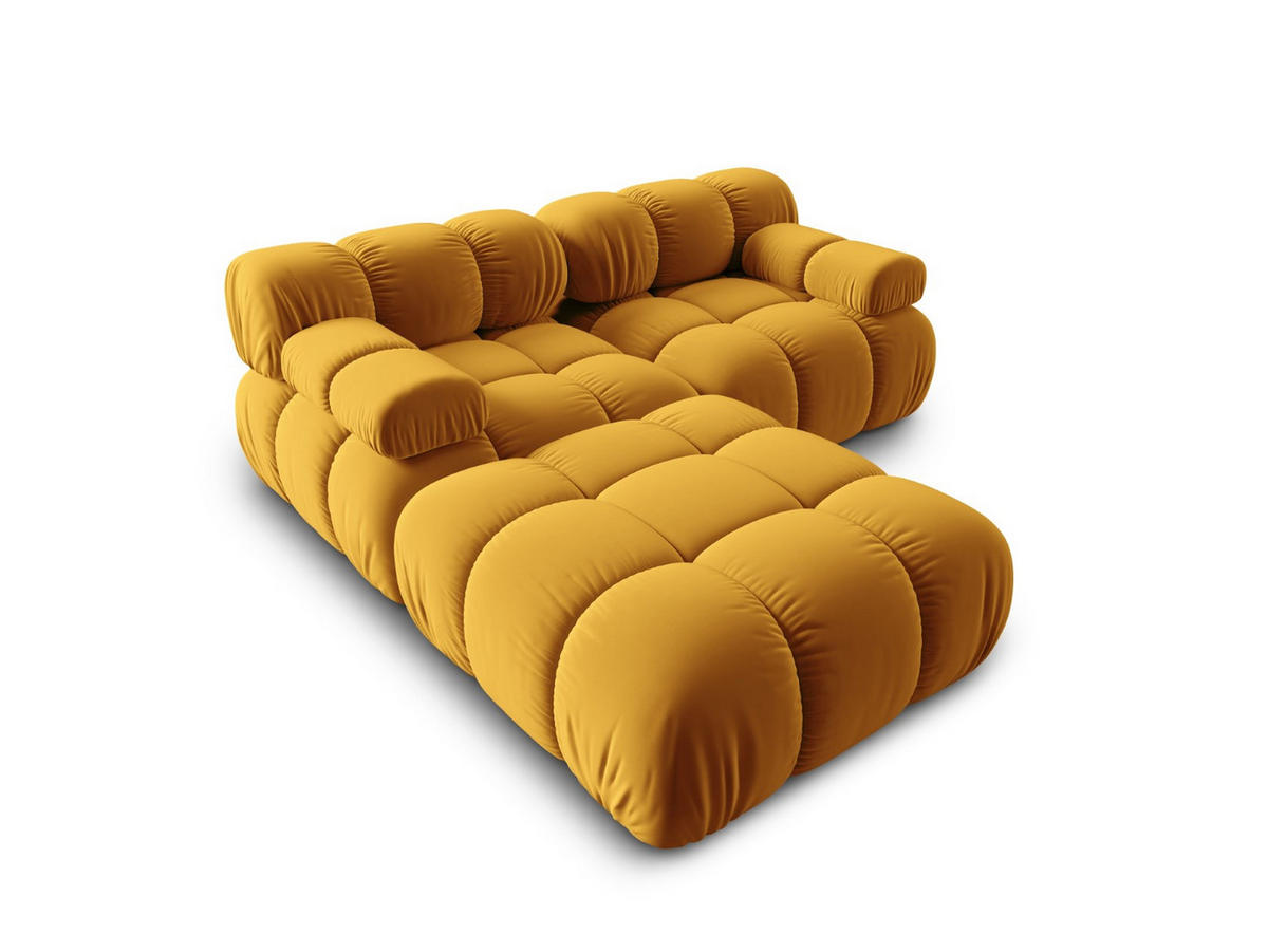 MODULARES-SOFA Bellis aus Samt gelb 3 Sitzplätze - Gelb, Textil (188/63/188cm) - Micadoni