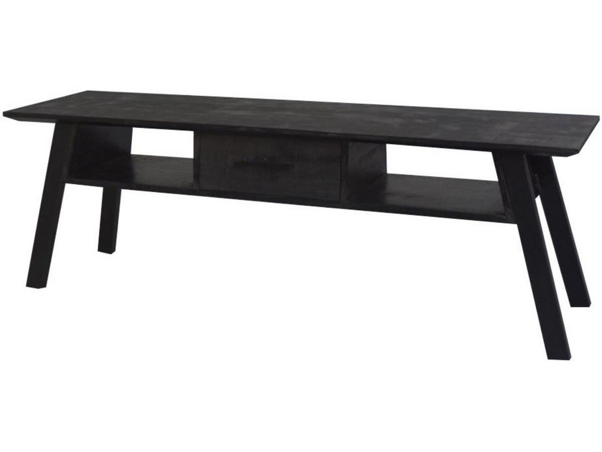 TV Board Berlin Mangoholz 150 cm / 40 cm Schwarz - Schwarz, Holz (150/50/40cm) - Villa Möbel