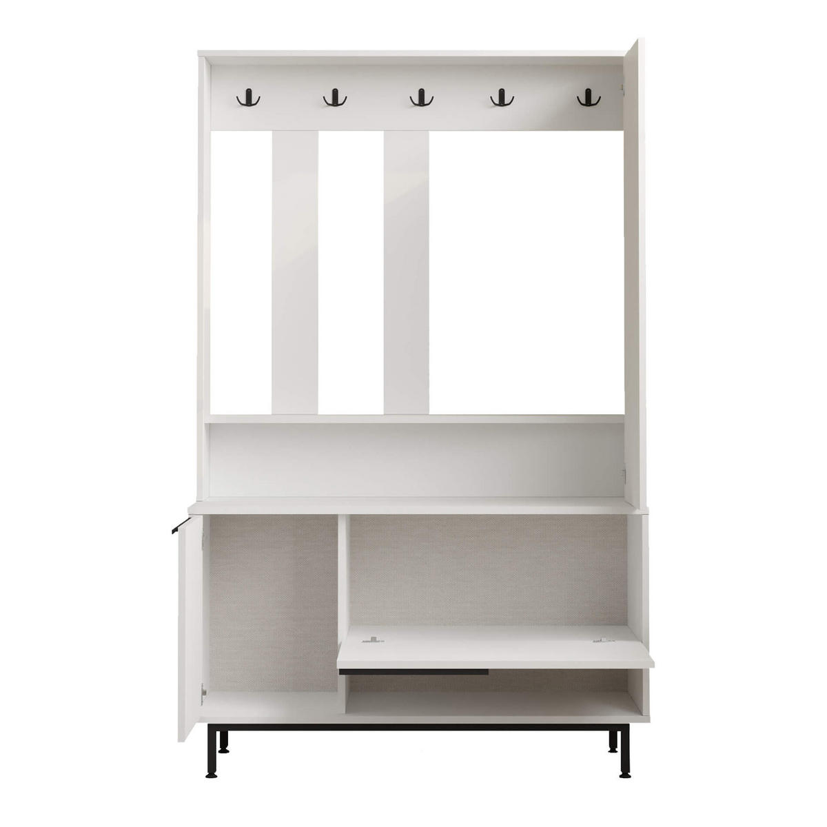 GARDEROBE Weiß 33,5/112/178 cm - Weiß, Holzwerkstoff (112.2/178.2/33.5cm) - Mobili Rebecca