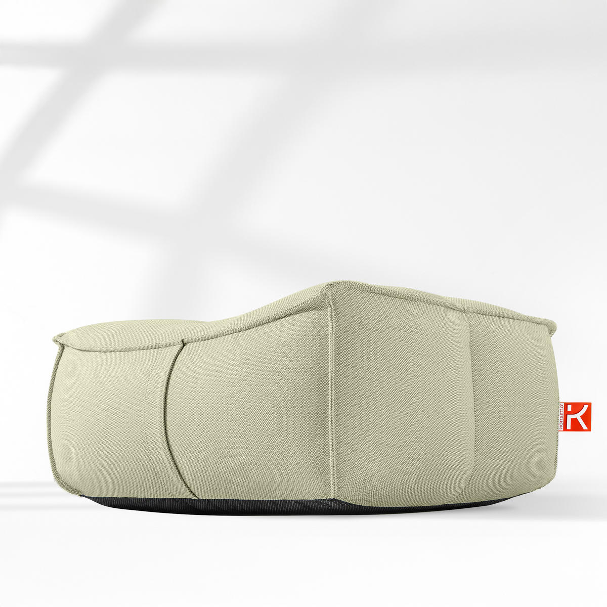 GARTENLOUNGE-HOCKER LOVIA Outdoof Pouf, Hellgrün/Weiß - Hellgrün, Textil (90/41/75cm) - KONSIMO®