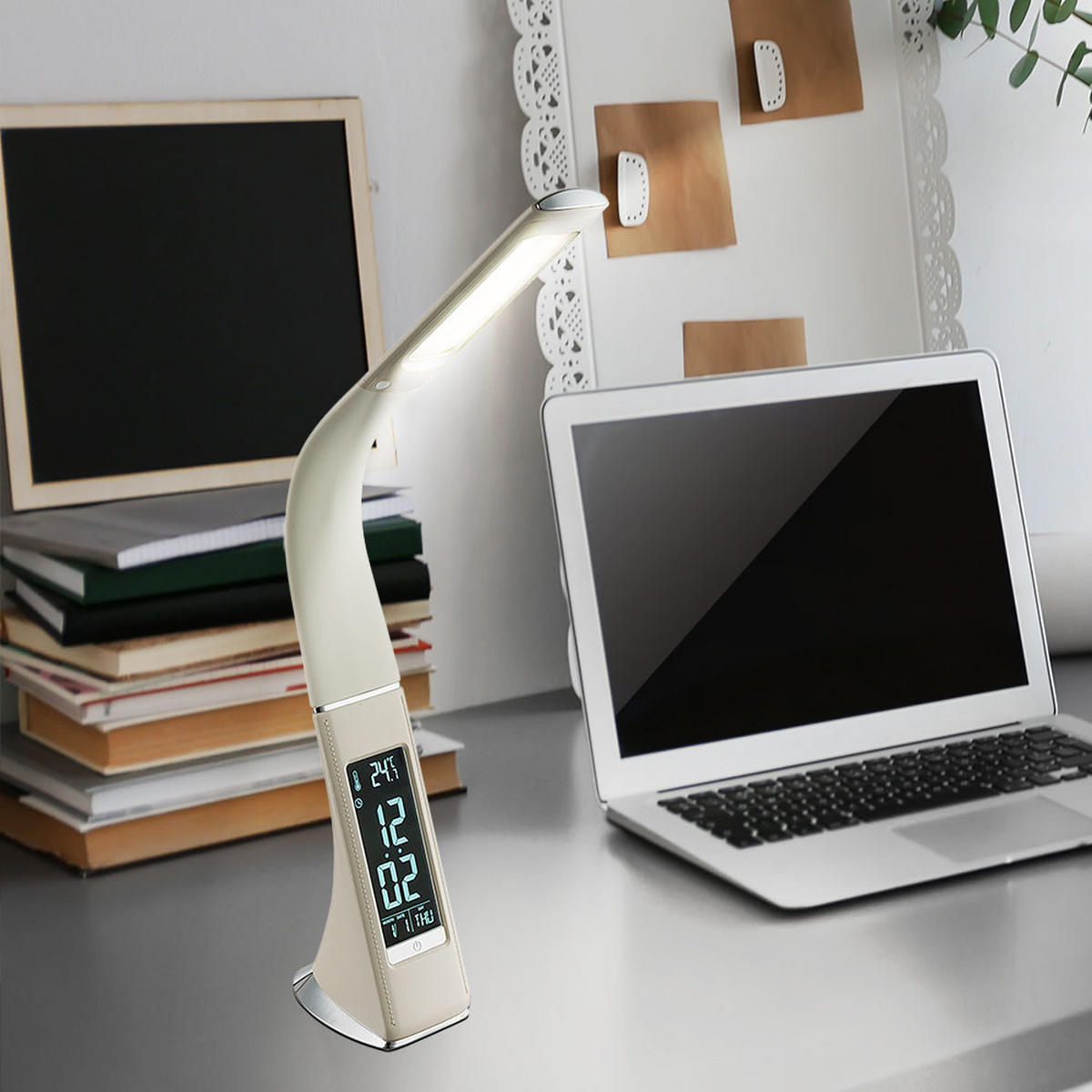 LED TISCHLEUCHTE Sophie Silber Beige - Silberfarben, Metall (25/7/50cm)