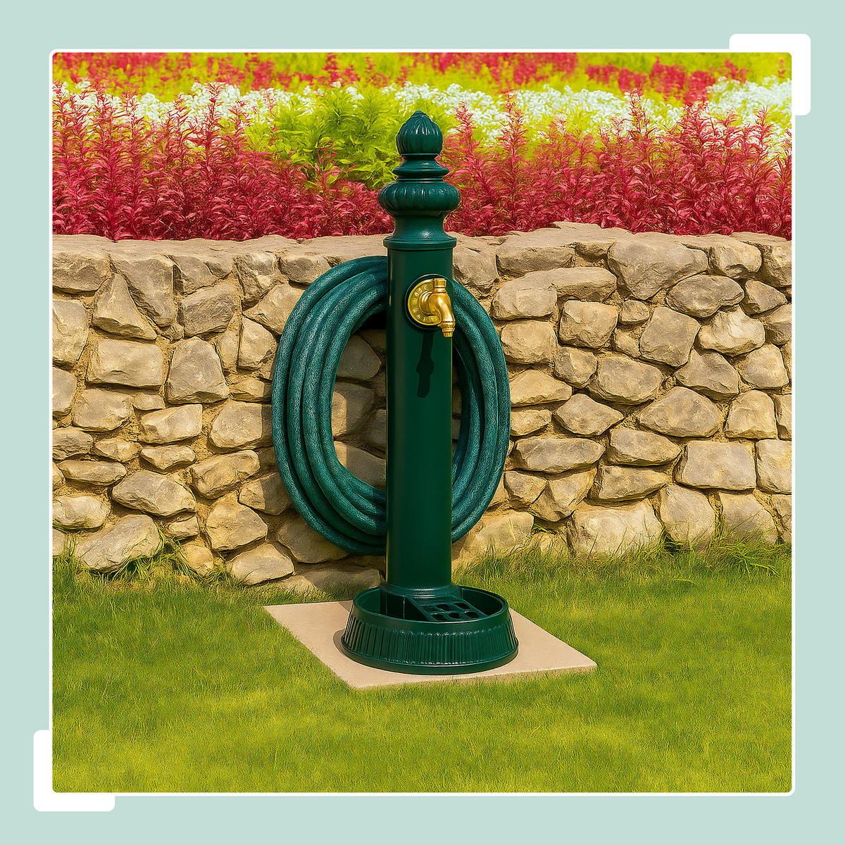 VRTNA SLAVINA S POSTOLJEM - tamno zelena, metal (43/26/87cm) - Relaxdays