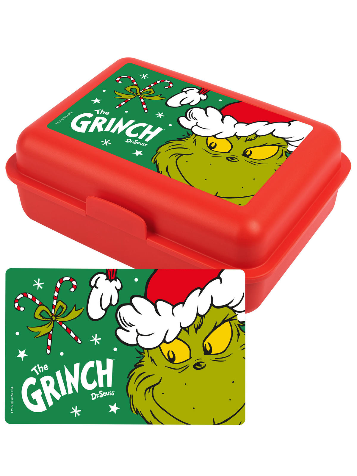 BROTDOSE The Grinch Rot 17,5 x 12,8 x 6,9 cm - Rot, Kunststoff (17.5/6.9/12.8cm) - United Labels