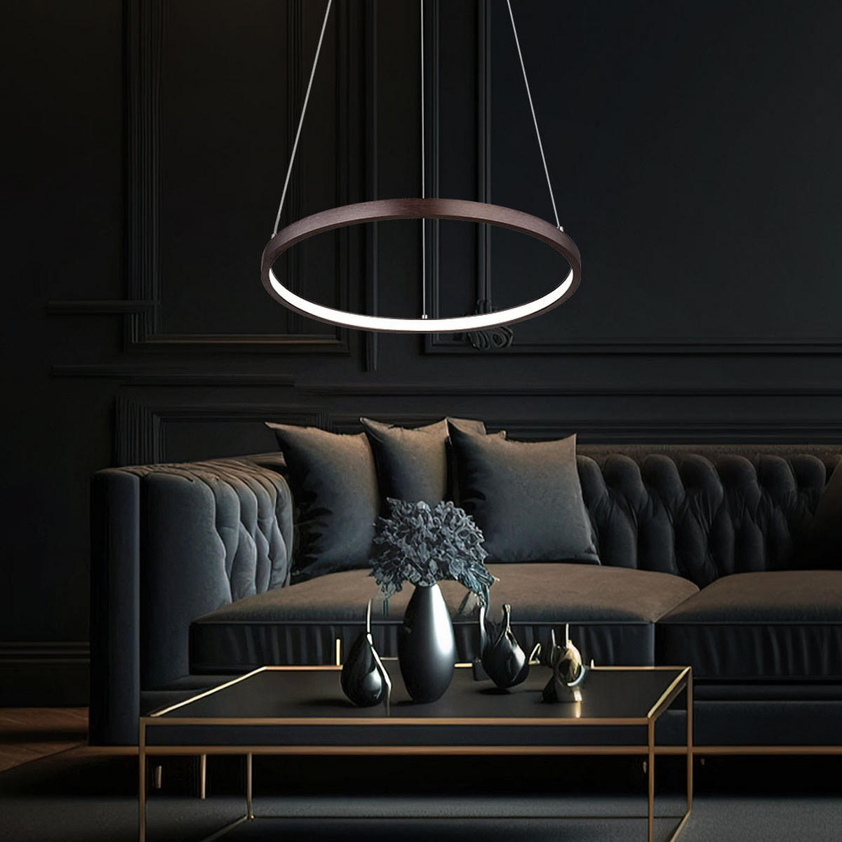 LED HÄNGELEUCHTE Metall Kaffeefarben - Braun, Metall (38.5/38.5/120cm) - Globo Lighting