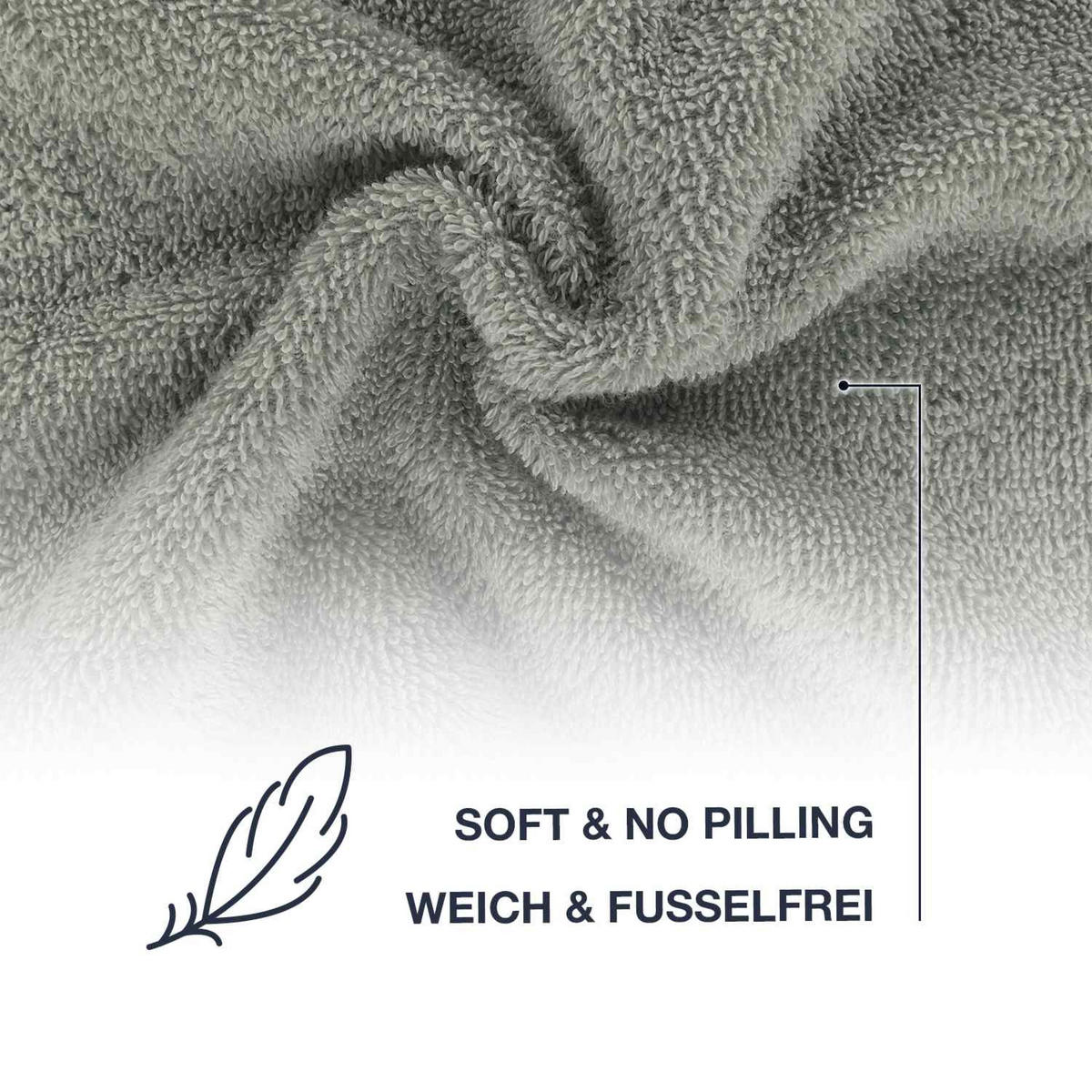 DUSCHTUCH JASMINA WEICH - Grau, Textil (70/140cm) - WohnDirect