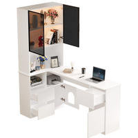 HIGHBOARD 120/80/180 cm Weiß aus MDF mit LED-Beleuchtung - Weiß, Holzwerkstoff (80/180/120cm) - OKMYHOME