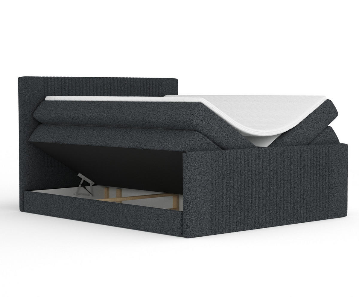 BOXSPRINGBETT Bergamo Schwarz 160/200 cm - Schwarz, Holz/Holzwerkstoff (160/200cm) - Maison de Reve
