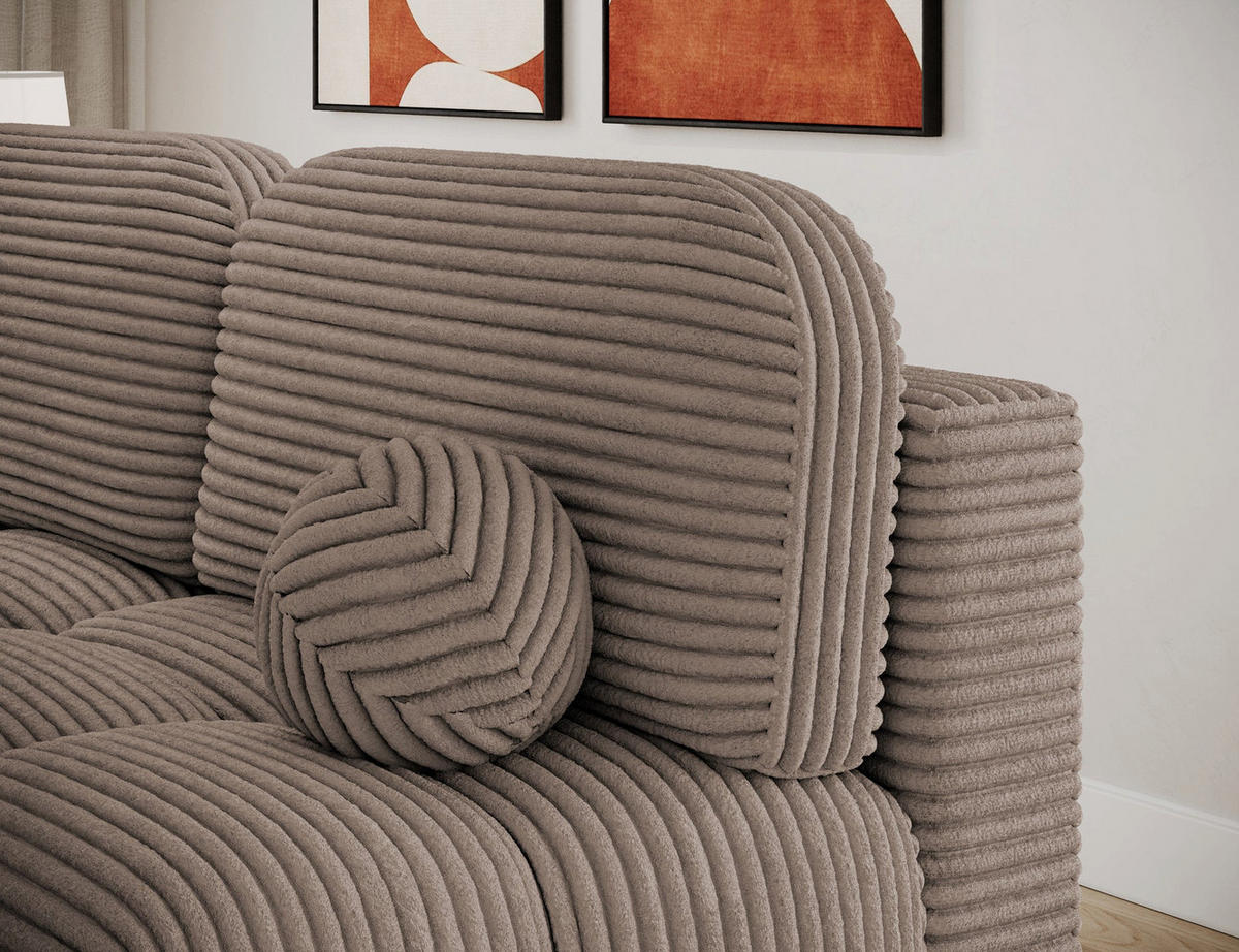 SCHLAFSOFA Nuwia mit Schlaffunktion und Bettkasten – Modernes Designsofa mit Schlafauszug und dekorativer Steppung - Braun, Kunststoff (200/102/100cm) - Wohnideebilder