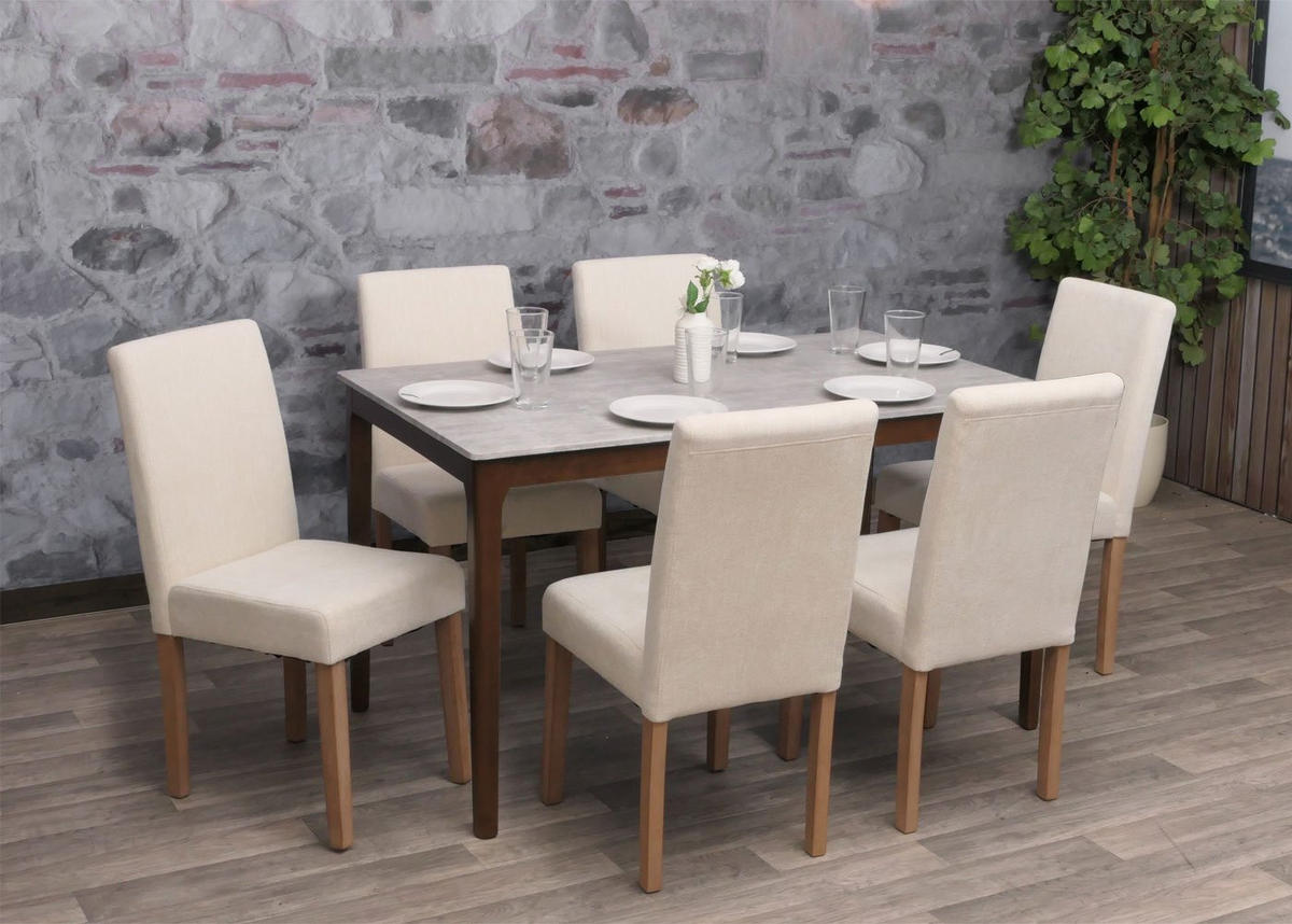 ESSZIMMERSTUHL Cremeweiß 6er-Set - Weiß, Textil (42/90/50cm) - MCW