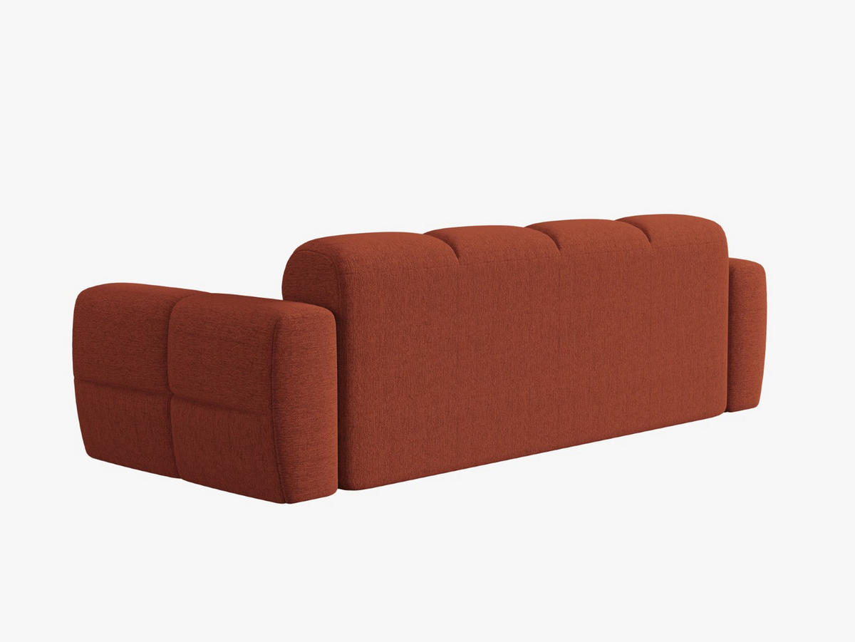 SOFA Lisa aus strukturiertem Stoff koralle 4 Sitzplätze - Koralle, Textil (256/77/101cm) - Micadoni