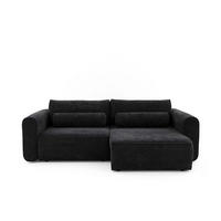 ECKSOFA MOTION mit Schlaffunktion 130x200 Webstoff Schwarz - Schwarz, Holz/Textil (250/120cm) - Muffo