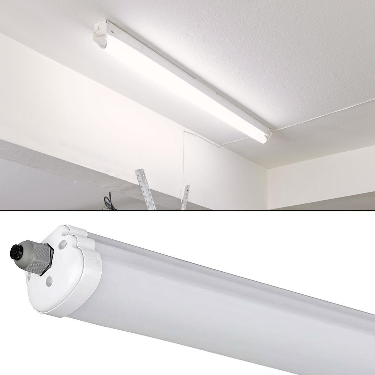 LED DECKENLEUCHTE Wannenleuchte Weiß - Weiß, Kunststoff (120/6.5/5.8cm)