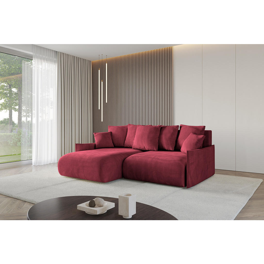 Thumbnail - Altdecor Ecksofa, Bordeaux, Textil, 4-Sitzer, 216x177 cm, Wohnzimmer, Sofas & Couches, Wohnlandschaften, Ecksofas