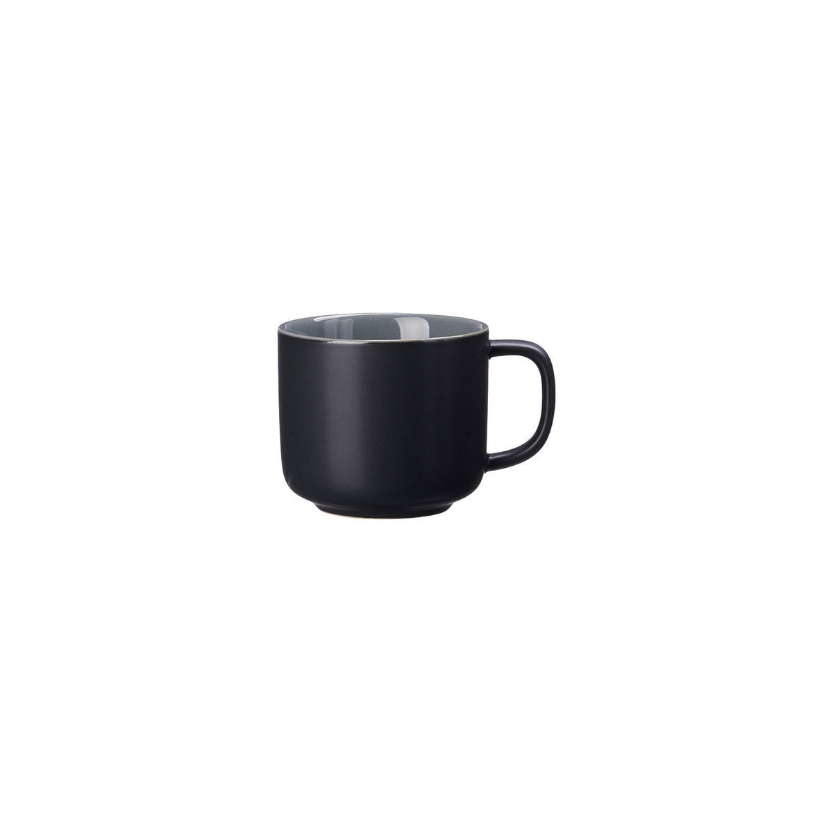 KAFFEETASSEN MIT UNTERTASSEN Jasper Schwarz 240 ml 4er Set - Schwarz, Keramik (15/9/15cm) - Ritzenhoff Breker