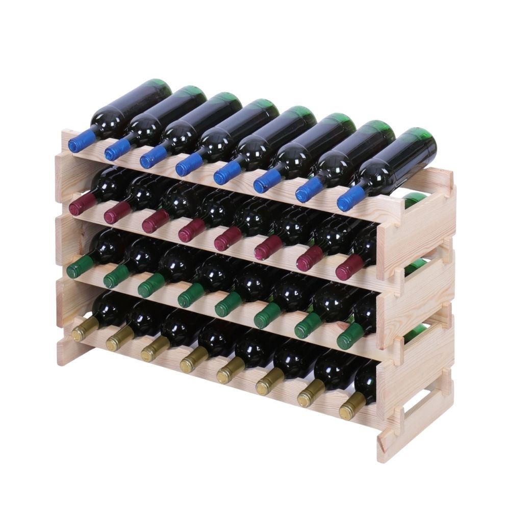 WEINREGAL VINOTECA FLEX PRO HxBxT 51x84x28cm 32 Flaschen auf 4 Ebenen Natur unbehandelt - Naturfarben, Holz (84/51/28cm) - PROREGAL