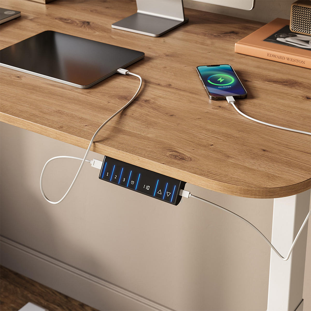 PSACÍ STŮL Elevate Bílá/Artisan - bílá, kompozitní dřevo (60/120/120cm) - Vicco