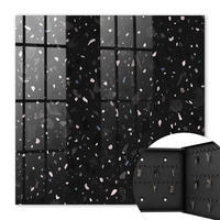SCHLÜSSELBOX Schwarz 30x30 cm- Türöffnung nach rechts - Schwarzer Terrazzo - Schwarz, Metall (30/30/5cm) - TULUP