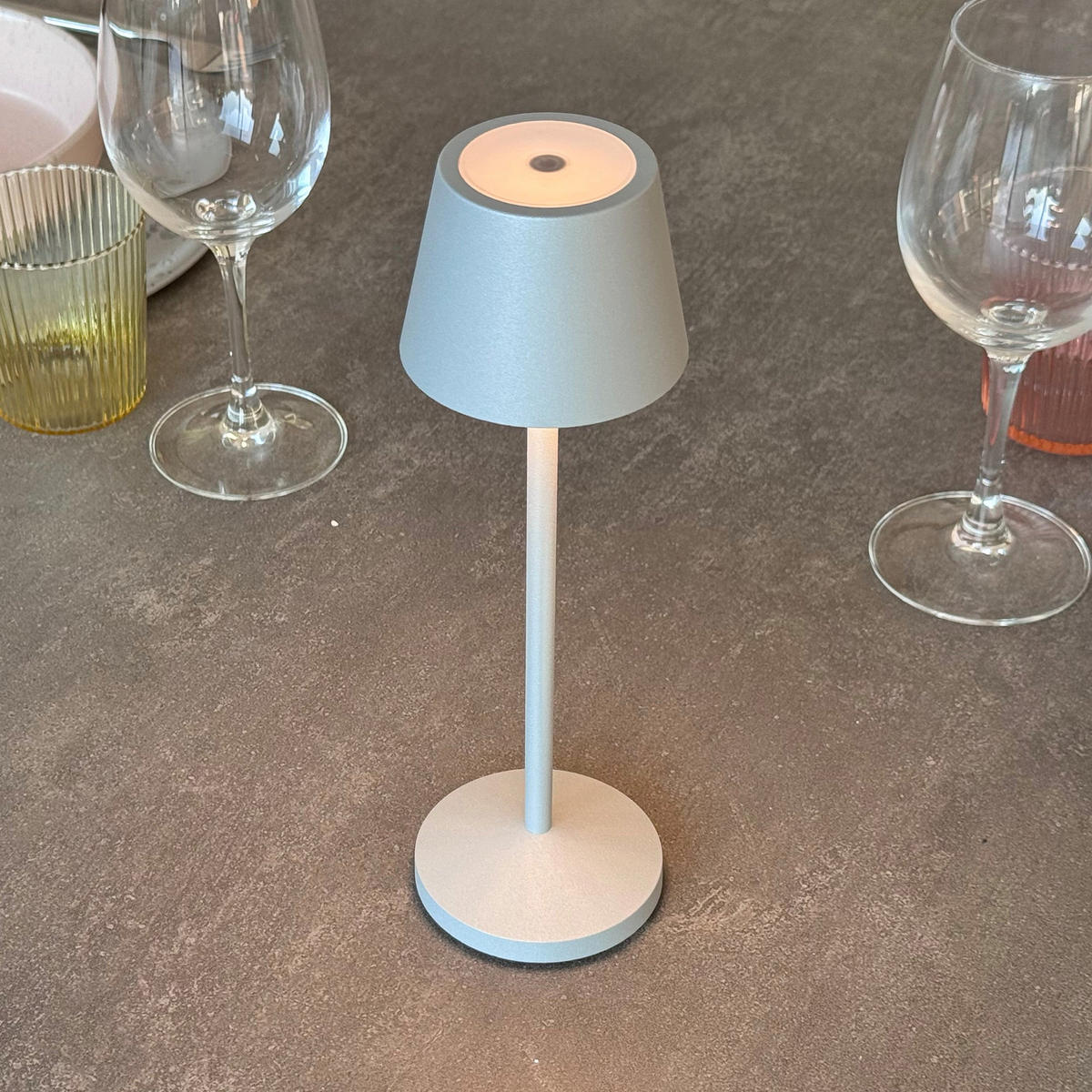 TISCHLAMPE EMILY grau - Grau, Metall (7.5/20/7.5cm) - Lumisky
