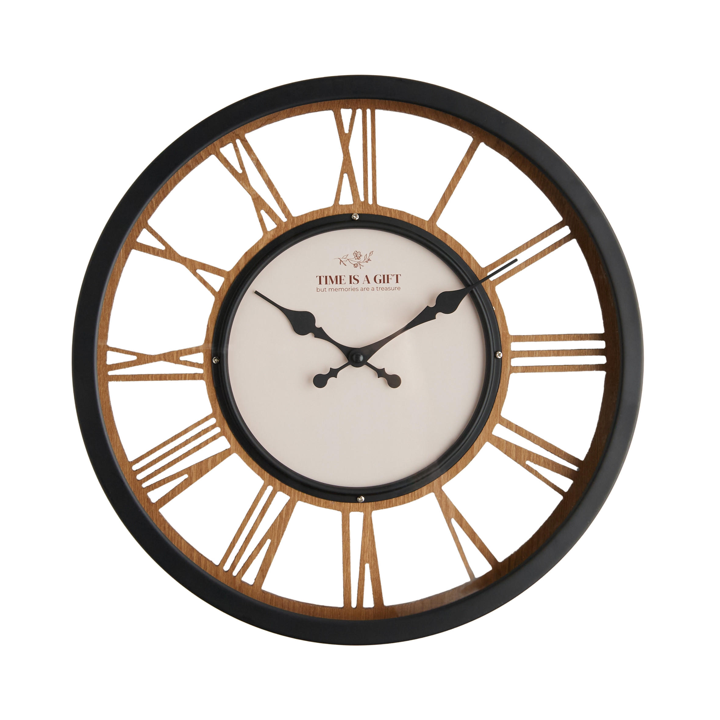 WANDUHR Eroma 40x40cm, Schwarz - Schwarz, Metall (40/6/40cm) - home&you