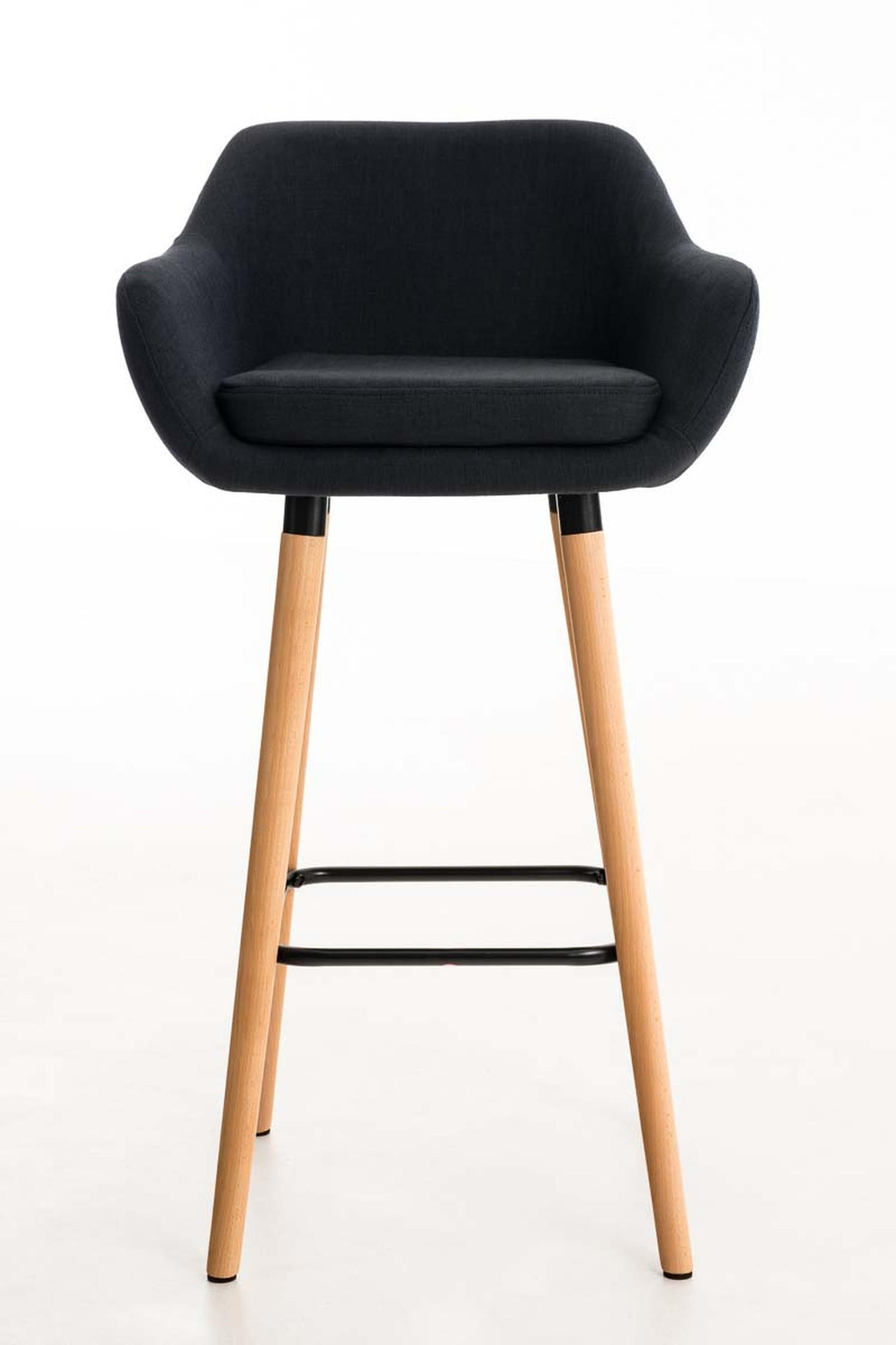 BARHOCKER Grande, Gestell Holz, Stoff Schwarz - Schwarz/Braun, Holz/Textil (55/99/46cm) - TPFLiving
