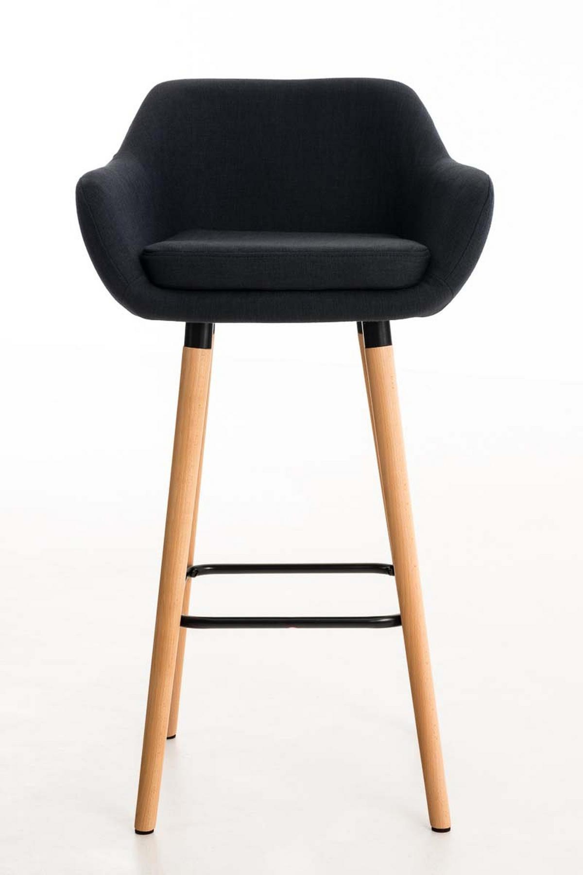 BARHOCKER Grande, 2er Set, Gestell Holz, Stoff Schwarz - Schwarz/Braun, Holz/Textil (55/99/46cm) - TPFLiving