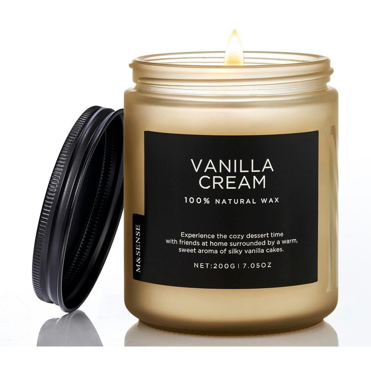 DUFTKERZE im Glas Vanillecreme 200g - Beige, Glas (6.5cm)