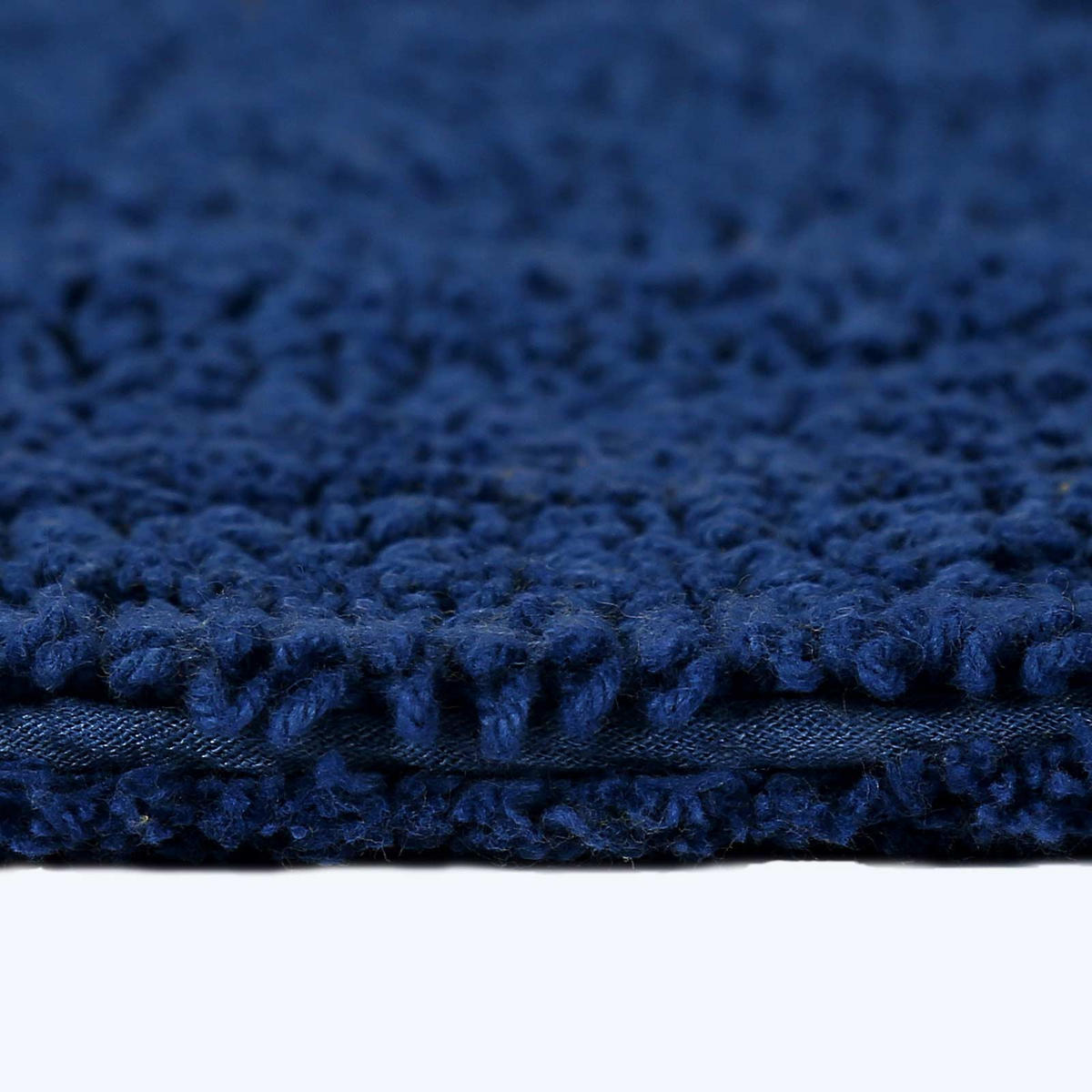 BADEMATTE 80 cm rund, 100% Baumwolle, wendbar - Dunkelblau, Textil (80/80cm) - Homescapes